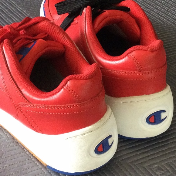 Champion 6 red leather sneakers for kids - Picture 9 of 16